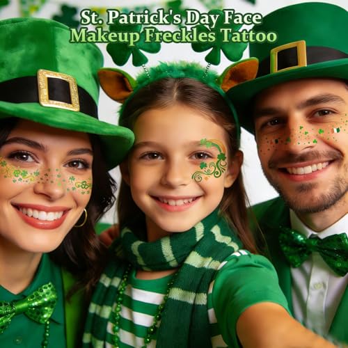 28 PCS St Patrick's Day Glitter Face Tattoos Kit