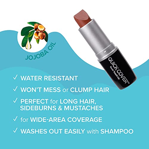 RED by Kiss Quick Cover Root Touch Up Stick, Water-Resistant Temporary Gray Hair Concealer with Brush for Roots and Beard, Long-Lasting Coverage, Easy Application (1 Pack, Mahogany)