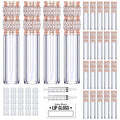 AMORIX 24 Pack Pearl Diamond Lip Gloss Tubes with Wand 5ml Empty Containers + 2pcs Syringes for DIY Lip Balm