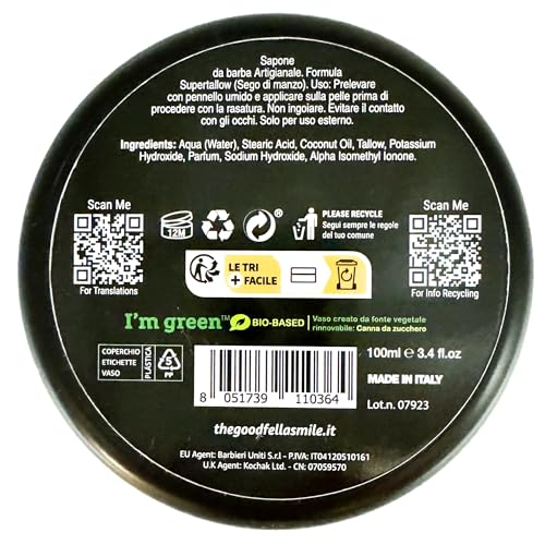 The Goodfellas' smile, INFERNO Tallow Shave Soap and Afltershave Splash Bundle, Made in Italy