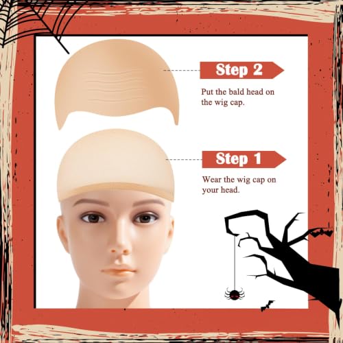 Latex Bald Cap with Nylon Wig Cap Set for Cosplay