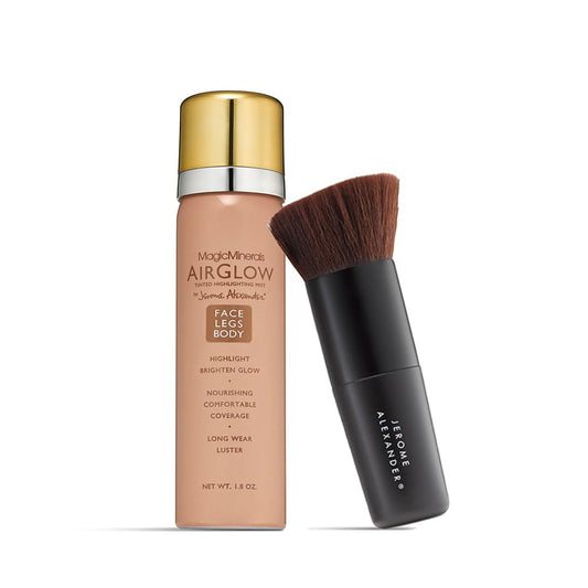 Jerome Alexander MagicMinerals AirGlow Tinted Highlighting Night Mist, Illuminating Airbrush Tinted Moisturizer Spray | 2PC | Bronze Glow