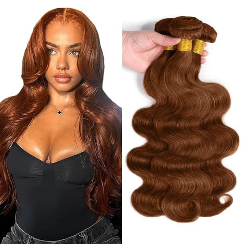 #30 Light Brown Body Wave Hair Bundles 22-26 Inch