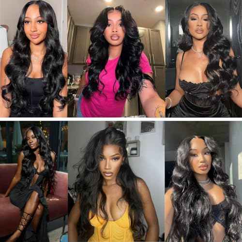 12A Human Hair Bundles 18 20 22 24 Inch Body Wave 100% Unprocessed Hair 4 Bundles Deals Extensions Quick Weave Human Hair Natural Black Color