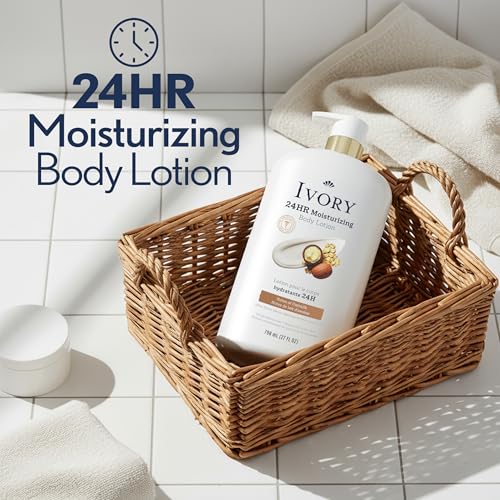 Ivory Hand & Body Lotion, 24hr Moisturizing, Repairs Extra Dry Skin, All Day Hydration, Lightweight Formula, Absorbs Instantly, Perfect for Daily Use, Shea Butter Blend, Oatmilk Scent, 27 fl oz