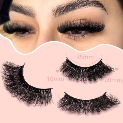 8D Mink Lashes 20mm Fluffy Volume - 10 Pairs False Eyelashes
