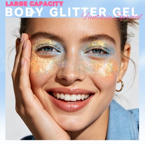 Sparkling Blue Roll-On Body Glitter Gel - Chameleon Holographic