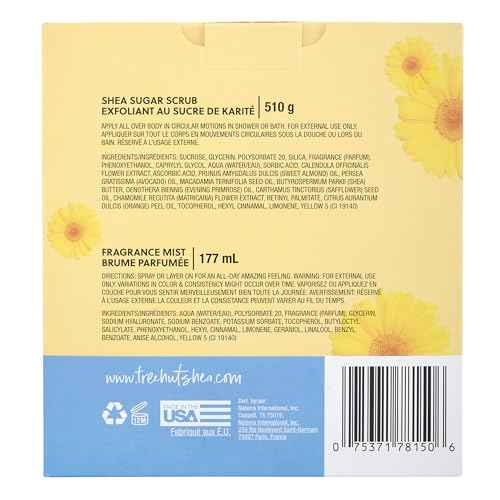 Tree Hut Dewy Daisy Gift Set, Exfoliating Body Scrub & Hydrating Body Spray, Skin Care Bundle, Holiday Gift & Stocking Stuffer, 18 & 6 fl oz