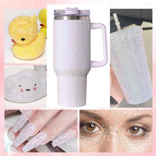 12,000 Pcs Clear AB Flatback Rhinestones Kit - 2-6mm Resin Gems for DIY Crafts