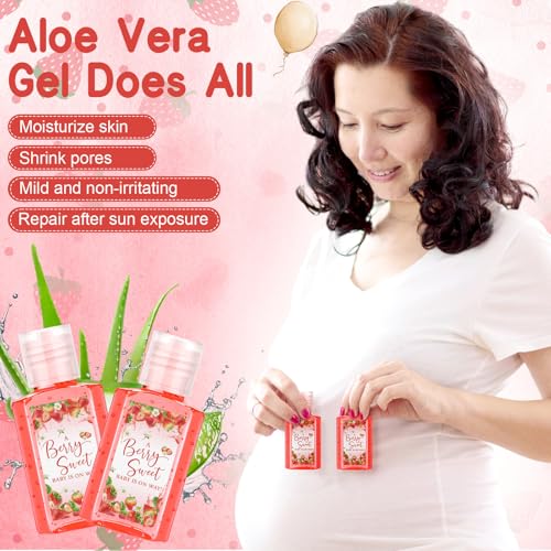 Demissle 30 Pcs Strawberry Baby Shower Favors A Berry Sweet Baby Is on The Way Mini Aloe Vera Gel Bulk Travel Size Party Prizes for Guests Gender Reveal Party Supplies