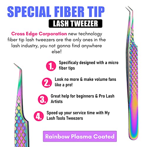 Fiber Tip Lash Tweezers 45° Curved for Eyelash Extensions