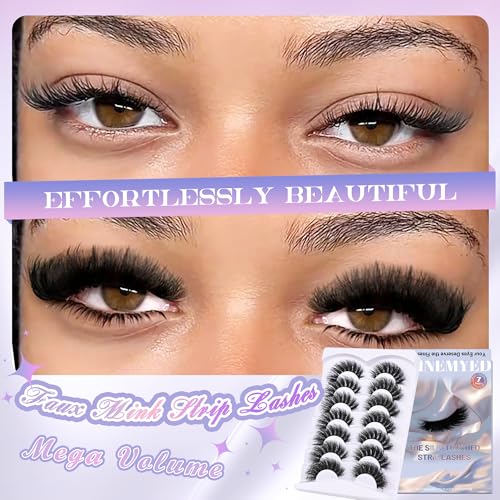 Faux Mink Strip Lashes 200D Volume 18MM Cat Eye (7 Pairs)