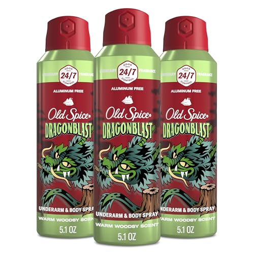 Old Spice Dragonblast Aluminum Free Body Spray, 5.1 oz (Pack of 3)