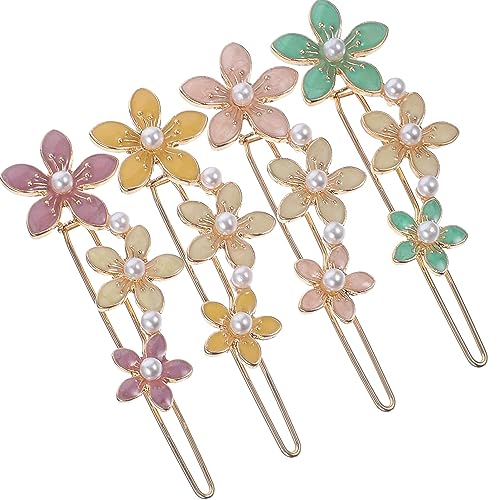 Vintage Rhinestone Hair Pins, 4Pcs Sparkly Crystal Colorful Hair Clips, Handmade Pearl Hair Barrettes, Elegant Metal Hairpin Hair Accessories Headwear Styling Tools, Gifts for Women Girls