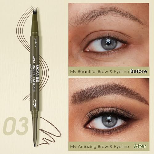 UCANBE Dual-Ended Eyebrow Pen & Gel Eyeliner Pencil