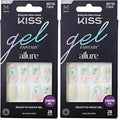 KISS Gel Fantasy Allure Ready-To-Wear Fake Nails ? Medium, Coffin Shaped - Band of Color, Salon Quality, Smudge Proof, Waterproof, Durable, Wearable, Flexible, Chip Proof, Gorgeous & Shiny | 28 Count