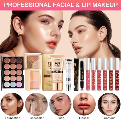 SHELAKIN All-in-One Makeup Kit with 13 Brushes & Travel Bag