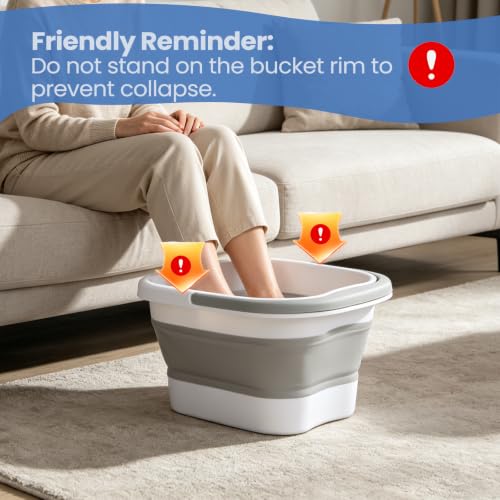 Collapsible Foot Soaking Tub with Massage Points - Portable Spa Basin