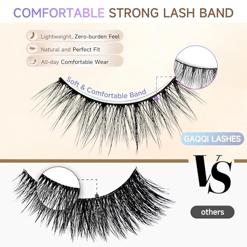 GAQQI Wispy D-Curve False Eyelashes - 7 Pairs Reusable Faux Mink