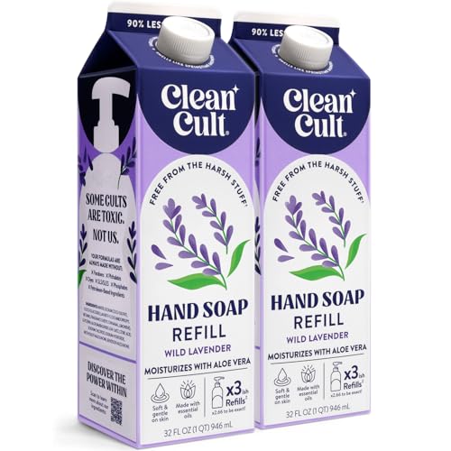 Cleancult Lavender Liquid Hand Soap Refill 32oz Pack of 2 - Moisturizing & Eco-Friendly