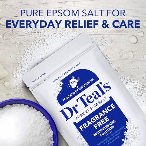 Epsom Salt Magnesium Soak 4 lbs Fragrance-Free Pain Relief Bath Salts - 64 Ounce