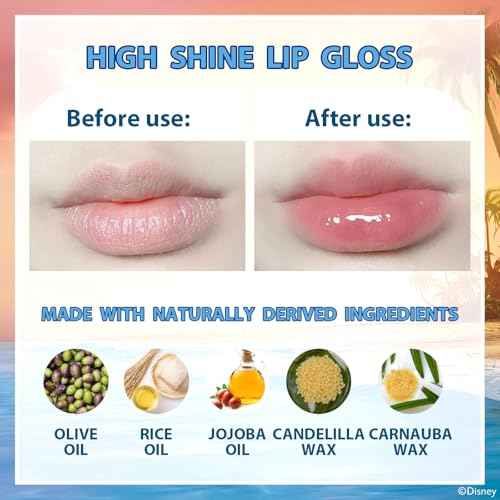 Moana 2 Cosmetic Makeup Set for Girls with Lip Gloss Nail Polish Nail Stickers 11 Pcs | Perfect for Parties Sleepovers Makeovers | Birthday Gift for Girls by Townley Girl