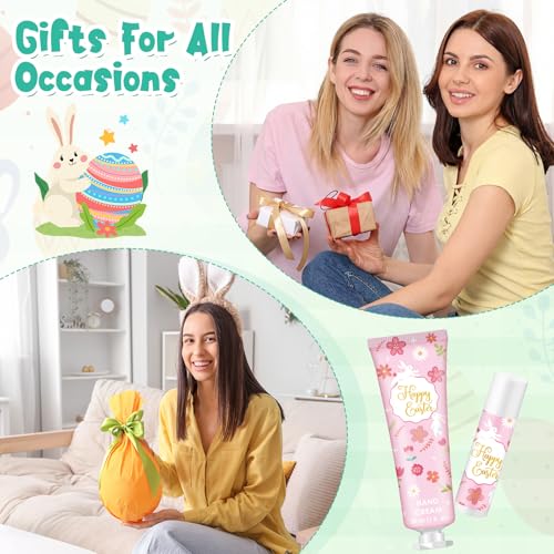 Loopeer 36 Sets Easter Gifts Bulk Easter Basket Stuffers Party Favors for Adults with Hand Cream and Lip Balm Travel Size Lotion Sets for Coworkers Employees Women Spring Goodie Bag Fillers