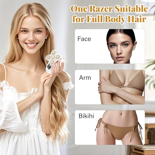 Electric Razors for Women Legs, 5 in 1 Electric Shaver for Women Private Area - Bikini Trimmer for Body Facial Hair Removal, Wet Dry Use Trimmer Cordless Rechargeable Lady Shaver with LED Display
