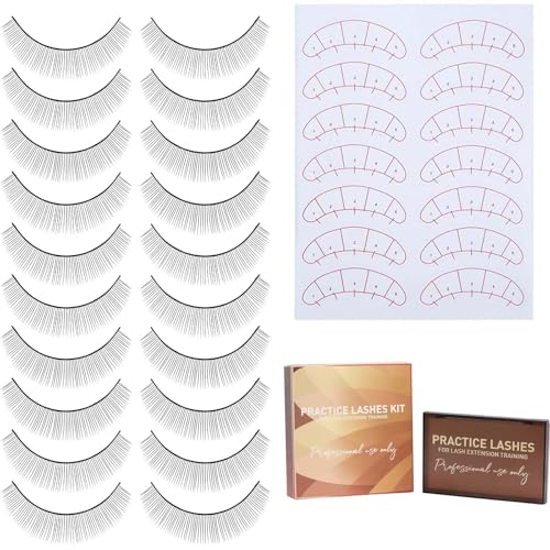 100 Pairs Practice Lashes Kit for Eyelash Extensions Training Strips Training Lashes for Lash Mannequin Head Lash Extension Supplies Beginner Friendly