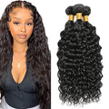 #1B Water Wave Human Hair Bundles 16 18 20 Inch