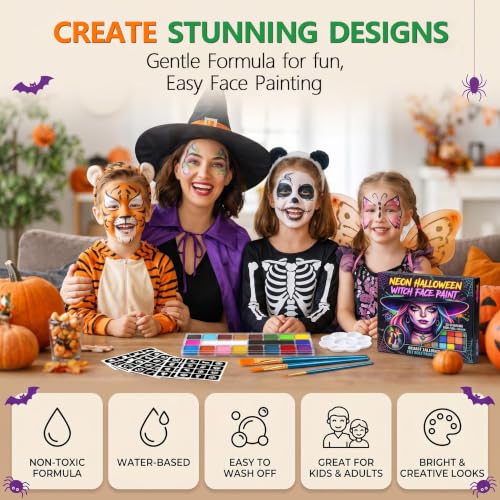 Face Paint Kit - 20 Colors Water Based for Kids & Adults