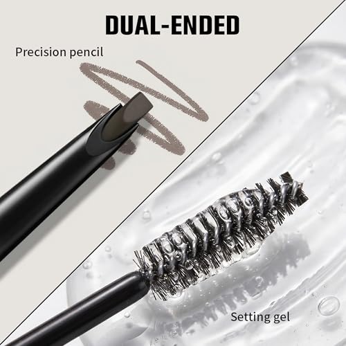 BEUKING Waterproof Dual-Ended Brow Pencil & Gel for Natural & Long-Lasting Eyebrows