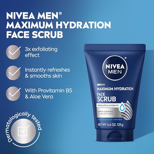 NIVEA MEN Maximum Hydration Face Scrub, 3-Pack (3 x 4.4 oz)