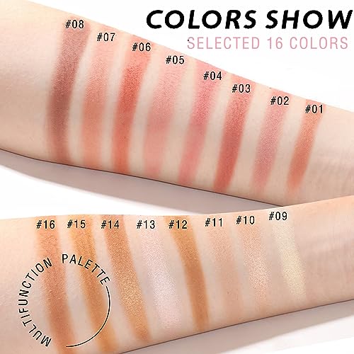 NewBang 16 Colors Blush Contour Highlighter Palette with Brush