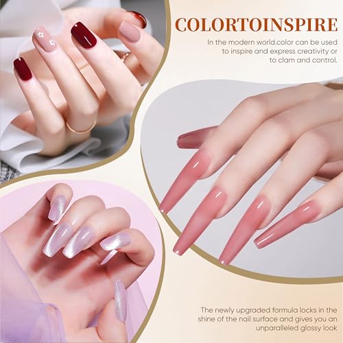 Gel Nail Polish Starter Kit with UV LED Nail Lamp & Base Top Coat
