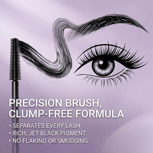 Volumizing & Lengthening Mascara for Mature Women - Waterproof, Smudge-Resistant