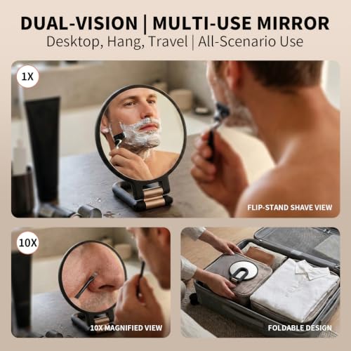 DUcare 10X Magnifying Hand Mirror Double-Sided Makeup Mirror