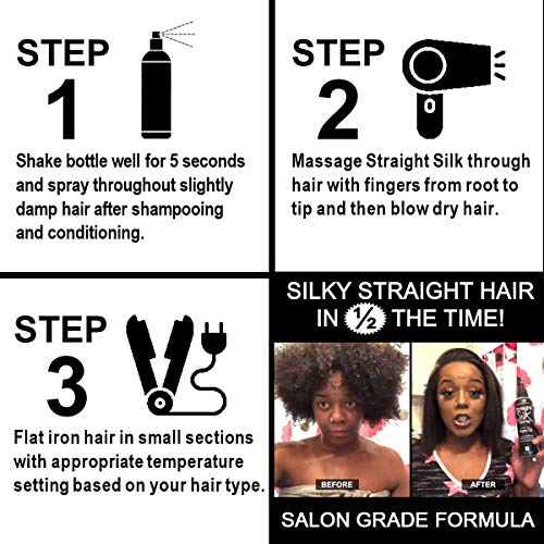 Straight Silk Spray with Moroccan Argan Oil - Heat Protectant 6oz
