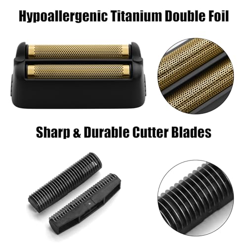 FX79RF2MB Replacement Foil and Cutters for BaBylissPRO FXONE Double Foil Stick Shaver, Hypoallergenic Extra-close Shaver Replacement Head, Matte Black