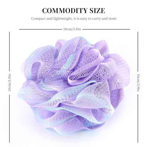 Mini Shower Loofah 20 Pack for Travel Portable Bath Sponge Puff Quick Lather Durable Mesh Gentle Exfoliation for All Ages Small Size Ideal for Home, Gym, or on The Go