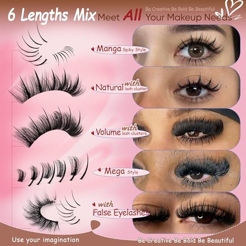 CORUSCATE Lash Spikes Clusters 12-22mm Ultra Long Eyelash Extensions