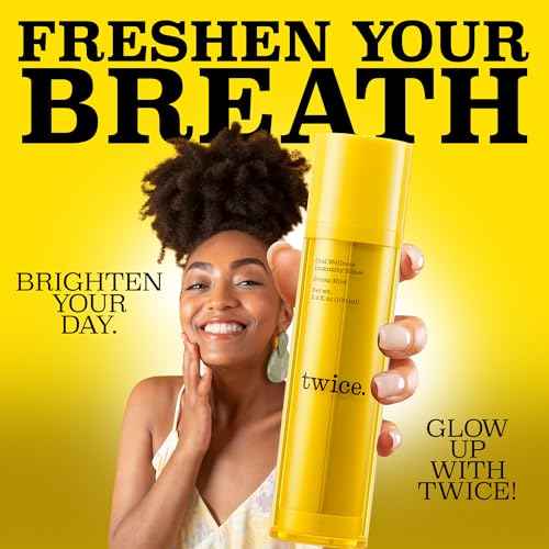 Twice Twice Oral Wellness Immunity Rinse - pH Balanced Mouthwash for Fresh Breath & Daily Oral Care, Alcohol-Free, Ultra Concentrated, Strong Mint Flavor, 3.4oz, 70 uses