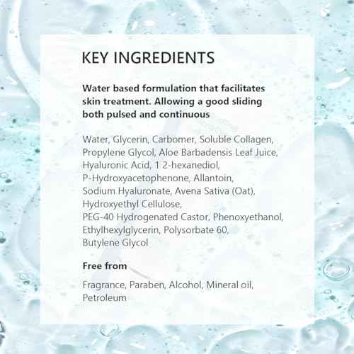 Hydrating Microcurrent Conductive Gel, Fragrance-Free, Paraben-Free, Gel Primer with Hyaluronic Acid, Non-irritating, Moisturizing Gel for RF, 300g Tube, Clear