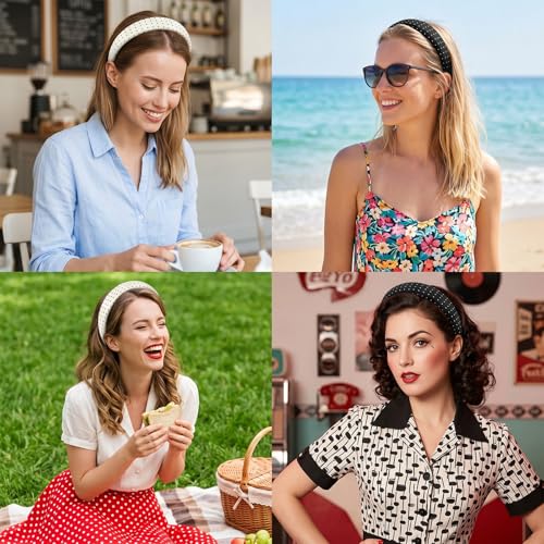 Polka Dot Satin Headband for Women - Non-Slip Padded Hair Accessory