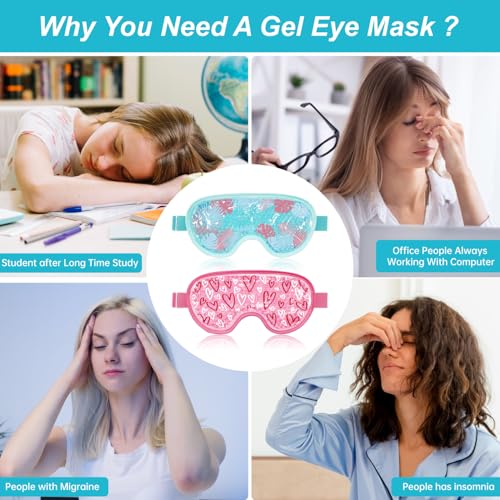 Cooling Eye Mask Reusable Gel Ice Pack for Puffy Eyes & Migraines