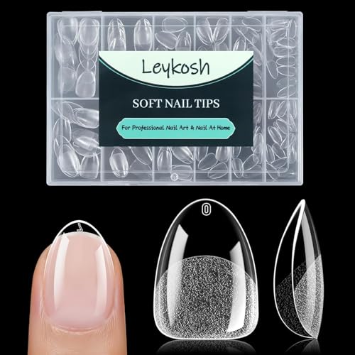 LEYKOSH Almond Nail Tips - 216pc Short Press On Nails Kit
