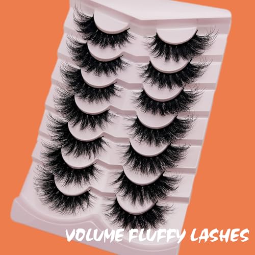 Cat Eye False Lashes 18mm - 7 Pairs 3D Mink Wispy