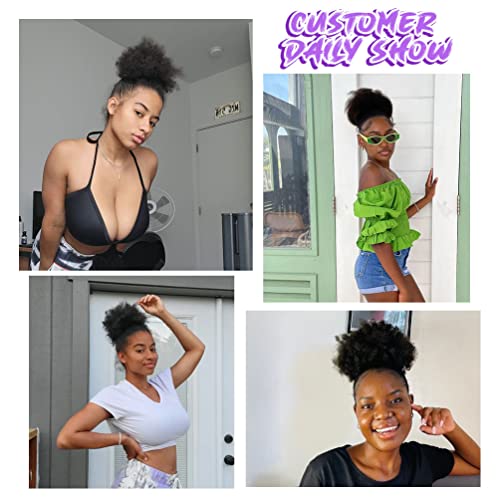 Afro Puff Drawstring Ponytail for Black Women Synthetic Hair