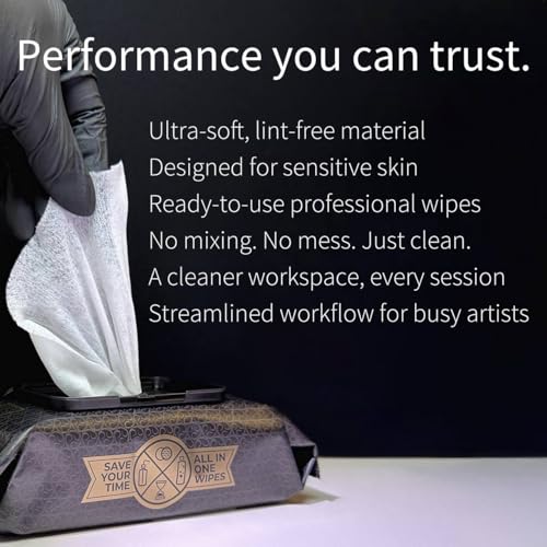 All-in-One Green Soap Tattoo Wipes for Cleaning & Aftercare