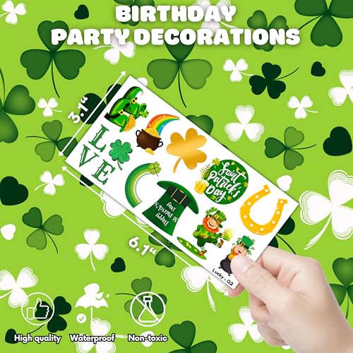 86 PCS Lucky Shamrock Temporary Tattoos - Saint Patrick's Day Party Favors